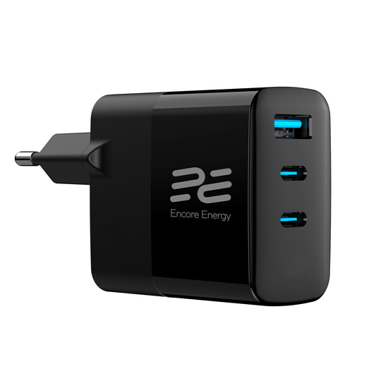 Nová síťová nabíječka Encore Energy GaN QC 4+ PD 3.0 USB-A USB-C x2 65W MD-6583R displej - Obrázek 3