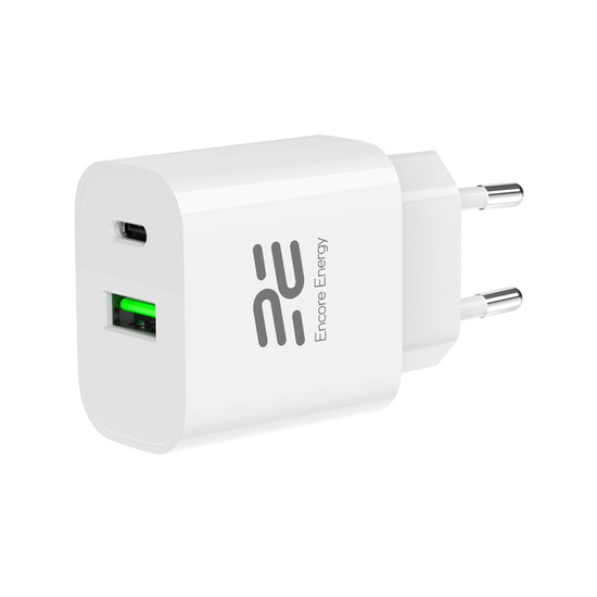 Nová síťová nabíječka Encore Energy PD 3.0 Quick Charge 4.0 USB-A USB-C 20W adaptér MD-2083R + Kabel Encore Energy USB 2m - Obrázek 5