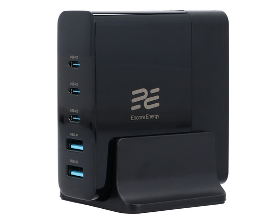 Nová síťová nabíječka Encore Energy GaN QC 4+ PD 3.0 USB-A x2 USB-C x3 140W GaN-14083R s displejem - Obrázek 3