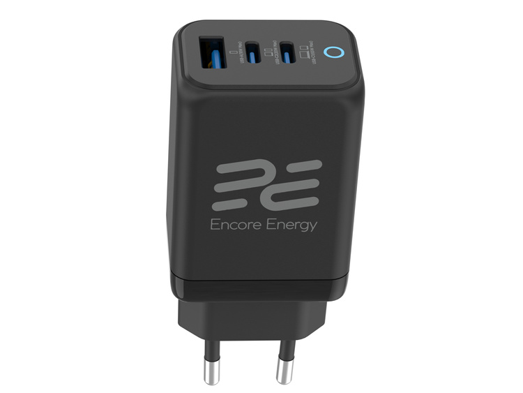Síťová nabíječka 65W USB-A + 2x USB-C QC PPS PD Encore Energy MD-6583RA - Obrázek 3