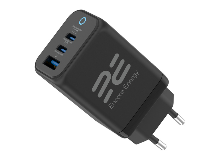 Síťová nabíječka 65W USB-A + 2x USB-C QC PPS PD Encore Energy MD-6583RA - Obrázek 4